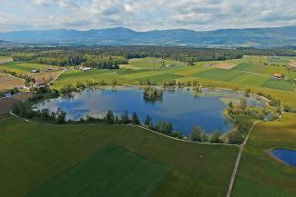 Blick auf See und Jura